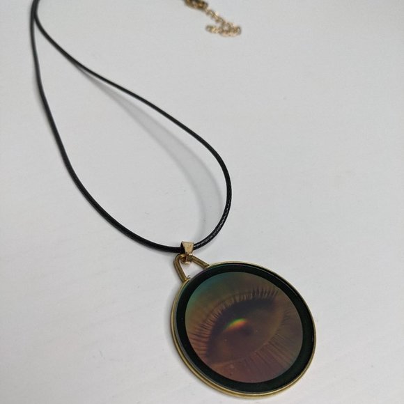 90s style holographic human eye glass pendant necklace - Picture 2 of 4
